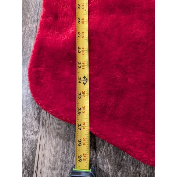 Large Traditional Christmas Stocking Red Faux Fur Top Holiday Decor 30" - Picture 5 of 5